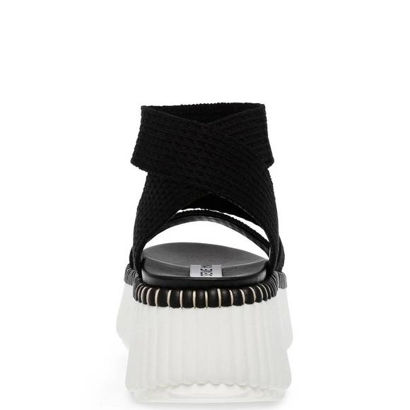 NEW STEVE MADDEN women's shelle wedge sandals in black - Picture 5 of 7